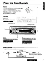 Предварительный просмотр 11 страницы Panasonic CQDP171U - AUTO RADIO/CD DECK Operating Instructions Manual