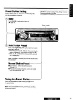 Предварительный просмотр 15 страницы Panasonic CQDP171U - AUTO RADIO/CD DECK Operating Instructions Manual