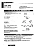 Предварительный просмотр 40 страницы Panasonic CQDP171U - AUTO RADIO/CD DECK Operating Instructions Manual