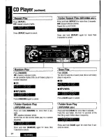 Предварительный просмотр 24 страницы Panasonic CQDP383U - AUTO RADIO/CD DECK Operating Instructions Manual