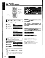 Предварительный просмотр 26 страницы Panasonic CQDP383U - AUTO RADIO/CD DECK Operating Instructions Manual