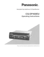 Panasonic CQDP400EU - CAR STEREO CD PLAYER Operating Instructions Manual preview