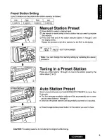 Предварительный просмотр 9 страницы Panasonic CQDP400EU - CAR STEREO CD PLAYER Operating Instructions Manual