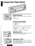 Предварительный просмотр 10 страницы Panasonic CQDP400EU - CAR STEREO CD PLAYER Operating Instructions Manual