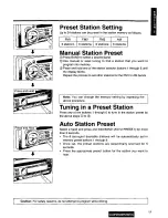 Предварительный просмотр 11 страницы Panasonic CQDPG500EUC - AUTO RADIO/CD DECK Operating Instructions Manual