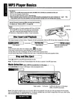 Предварительный просмотр 18 страницы Panasonic CQDPX172U - AUTO RADIO/CD DECK Operating Instructions Manual