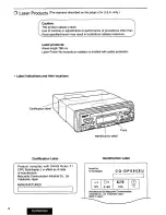 Предварительный просмотр 4 страницы Panasonic CQDPX75EU - AUTO RADIO/CD DECK Operating Instructions Manual