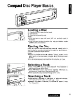 Предварительный просмотр 13 страницы Panasonic CQDPX95EUC - AUTO RADIO/CD DECK Operating Instructions Manual