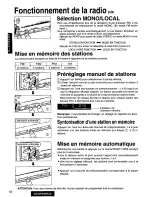 Предварительный просмотр 42 страницы Panasonic CQDPX95EUC - AUTO RADIO/CD DECK Operating Instructions Manual