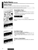 Предварительный просмотр 12 страницы Panasonic CQFR320U - CAR AUDIO Operating Instructions Manual