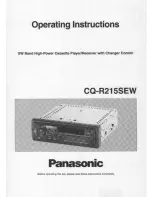 Panasonic CQR215SEW - AUTO RADIO CASSETTE Operating Instructions Manual preview