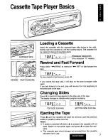 Preview for 7 page of Panasonic CQR215SEW - AUTO RADIO CASSETTE Operating Instructions Manual