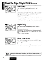 Preview for 8 page of Panasonic CQR215SEW - AUTO RADIO CASSETTE Operating Instructions Manual