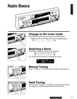 Предварительный просмотр 9 страницы Panasonic CQR520EUC - AUTO RADIO/CASSETTE Operating Instructions Manual