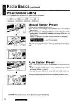 Предварительный просмотр 10 страницы Panasonic CQR520EUC - AUTO RADIO/CASSETTE Operating Instructions Manual