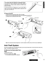 Предварительный просмотр 25 страницы Panasonic CQR805EUC - AUTO RADIO/CASSETTE Operating Instructions Manual