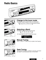 Preview for 7 page of Panasonic CQRX65EU - AUTO RADIO/CASSETTE Operating Instructions Manual