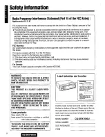 Предварительный просмотр 2 страницы Panasonic CQSRX7000U - SD CAR AUDIO Operating Instructions Manual