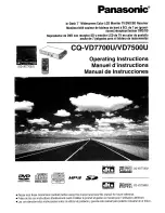 Panasonic CQVD7500U - CAR A/V DVD NAV Operating Instructions Manual preview