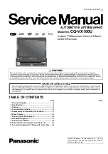 Preview for 1 page of Panasonic CQVX100U - Car Audio - DVD Receiver Service Manual