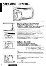 Предварительный просмотр 8 страницы Panasonic CQVX777EUC - CD/CAS RECEIVER WITH Operating Instructions Manual