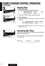 Предварительный просмотр 36 страницы Panasonic CQVX777EUC - CD/CAS RECEIVER WITH Operating Instructions Manual