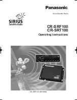 Panasonic CRSRF100 - CAR SIRIUS SATELITE Operating Instructions Manual предпросмотр