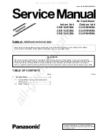 Предварительный просмотр 1 страницы Panasonic CS-510JD3EA Service Manual