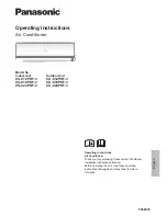 Preview for 1 page of Panasonic CS-C12PKF-3 Operating Instructions Manual