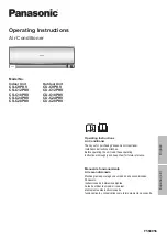 Panasonic CS-C12PKV Operating Instructions Manual preview