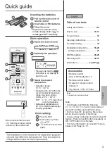 Preview for 3 page of Panasonic CS/CU-HU12ZKY Series Operating & Installation Instructions Manual