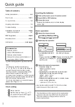 Предварительный просмотр 2 страницы Panasonic CS/CU-KU12ZKY Series Operating & Installation Instructions Manual