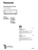 Panasonic CS-E12NKUAW Operating Instructions Manual preview