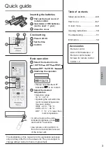 Preview for 3 page of Panasonic CS-E12RKDW Operating Instructions Manual