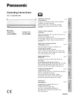 Panasonic CS-E28QKES Operating Instructions Manual предпросмотр