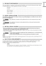 Preview for 3 page of Panasonic CS-ME18NKE Operating Instructions Manual