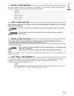 Preview for 3 page of Panasonic CS-ME7NKE Operating Instructions Manual