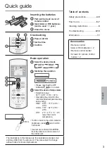 Предварительный просмотр 3 страницы Panasonic CS-ME7QKUA Operating Instructions Manual