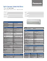 Panasonic CS-MKE9NKU Submittal Data preview