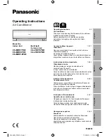 Предварительный просмотр 1 страницы Panasonic CS-MRE12PKE Operating Instructions Manual