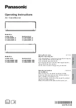 Предварительный просмотр 1 страницы Panasonic CS-N18XKH-8 Operating Instructions Manual