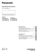 Panasonic CS-PU12WKH-8M Operating Instructions Manual предпросмотр