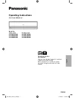 Panasonic CS-RE18PKR Operating Instructions Manual предпросмотр