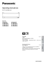 Panasonic CS-RE9SKA Operating Instructions Manual preview