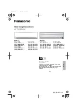 Preview for 1 page of Panasonic CS-TU12VKY Series Operating Instructions Manual