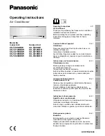 Preview for 1 page of Panasonic CS-TZ12SKEW Operating Instructions Manual