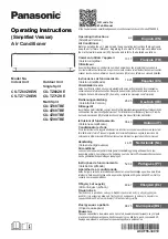 Panasonic CS-TZ60ZKEW Operating Instructions Manual preview