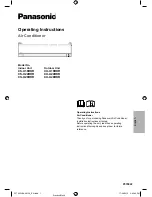 Panasonic CS-U12RKR Operating Instructions Manual preview