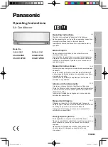 Panasonic CS-UE12PKE Operating Instructions Manual предпросмотр