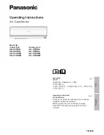 Preview for 1 page of Panasonic CS-V7PWA Operating Instructions Manual